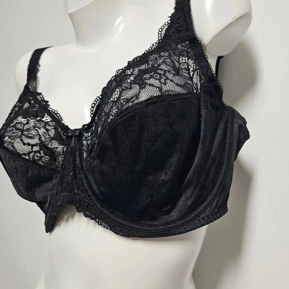 Delimara 42E minimizer black lace accent bra NWT - Picture 7 of 9